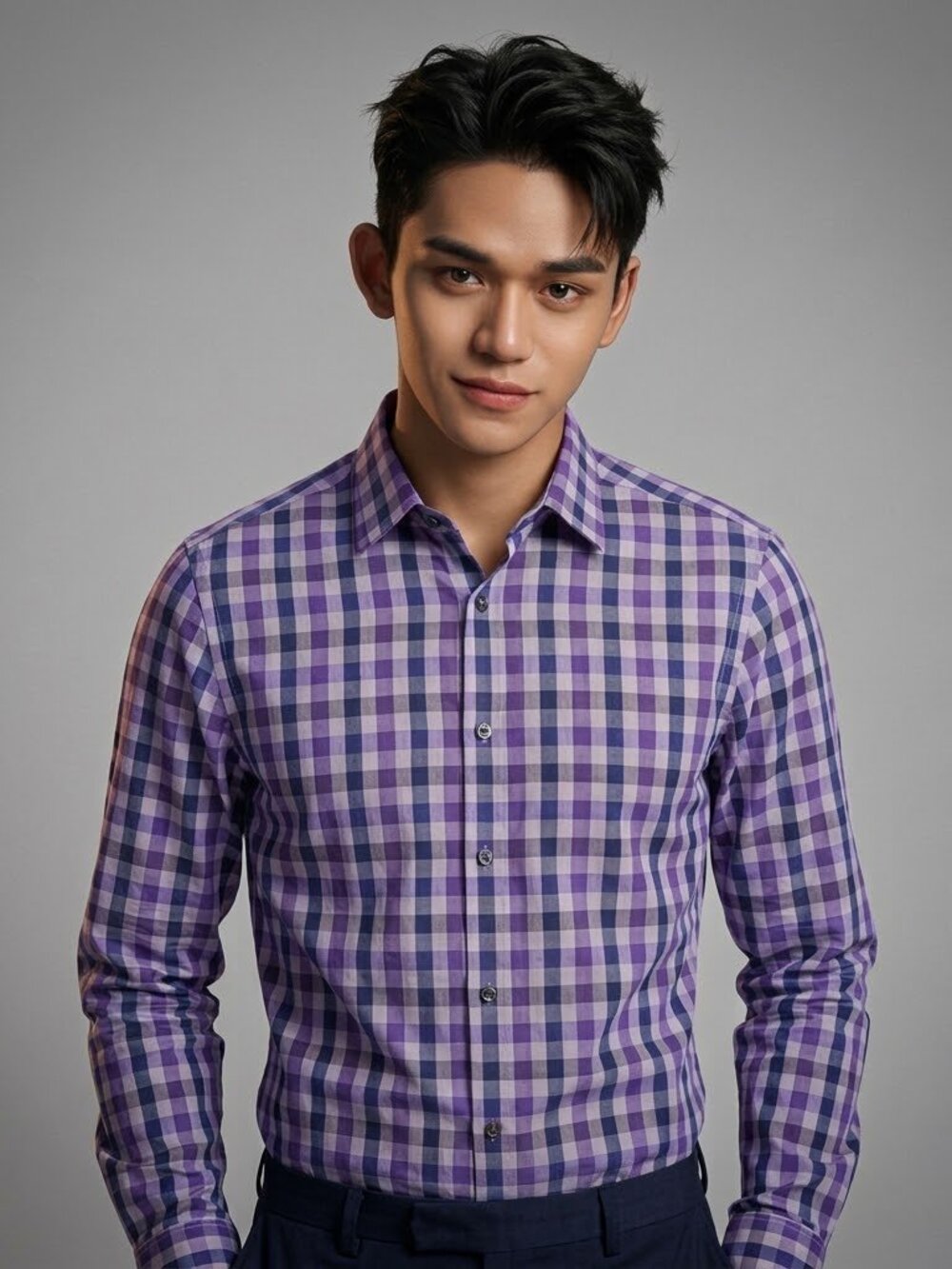 Men’s Express Extra Slim Fit Gingham Buttoned Shirt - NWOT